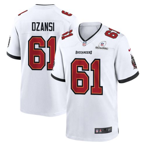 Silas Dzansi 61 Tampa Bay Buccaneers 2024 Divisional Patch Game Men Jersey - White