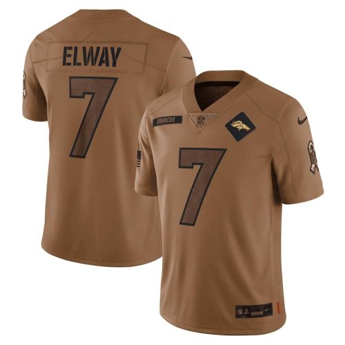 John Elway 7 Denver Broncos 2023 Salute To Service Limited Jersey - Brown