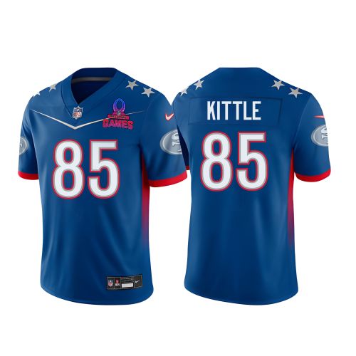 George Kittle 85 49Ers Pro Bowl 2023 Patch Men Jersey - Blue