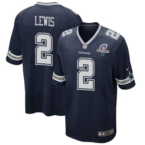 Jourdan Lewis 2 Dallas Cowboys 2023 Playoffs Patch Game Men Jersey - Navy