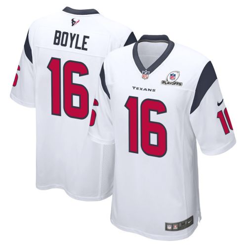 Tim Boyle 16 Houston Texans 2023 Playoffs Patch Game Men Jersey - White