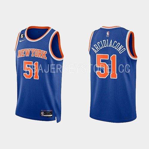 New York Knicks 51 Ryan Arcidiacono 2022-23 Icon Edition Royal Men Jersey