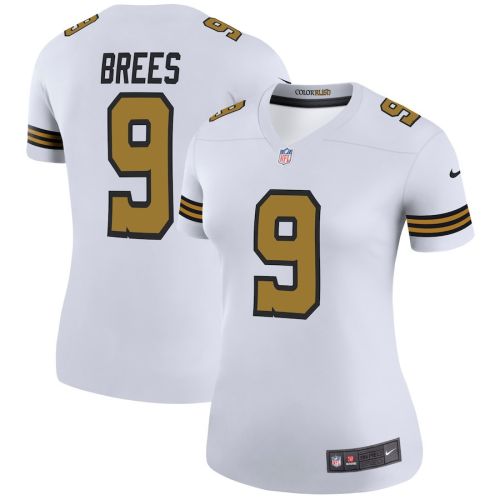 Drew Brees 9 New Orleans Saints Women Color Rush Legend Jersey - White