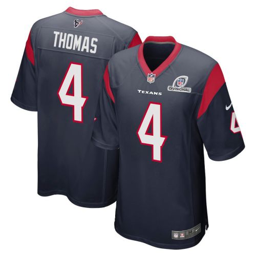 Tavierre Thomas 4 Houston Texans 2024 Divisional Patch Game Men Jersey - Navy