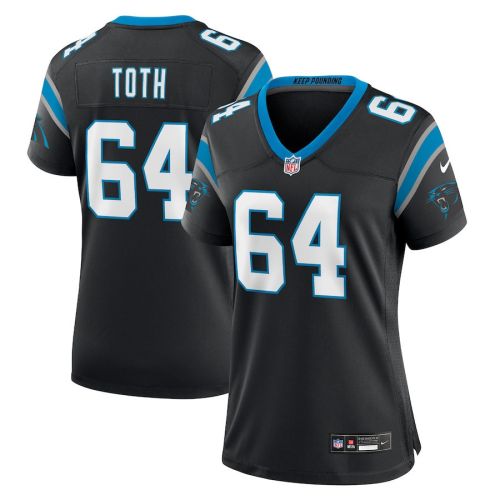 Brett Toth 64 Carolina Panthers Game Women Jersey - Black