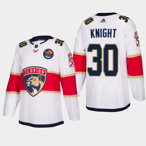 Spencer Knight 30 Florida Panthers 2023 All-Star Game Jersey White Equipment