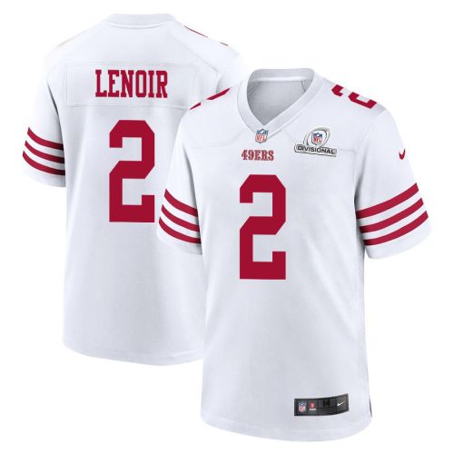 Deommodore Lenoir 2 San Francisco 49ers 2024 Divisional Patch Game Men Jersey - White