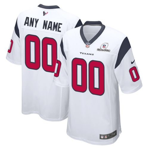 Houston Texans 2024 Divisional Patch Game Men Custom Jersey - White