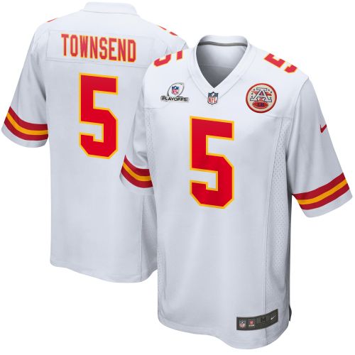 Tommy Townsend 5 Kansas City Chiefs 2023 Playoffs Patch Game Men Jersey - White