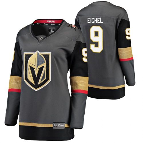 Women Vegas Golden Knights Jack Eichel 9 Home Women Black 2021 Trade Jersey Jersey