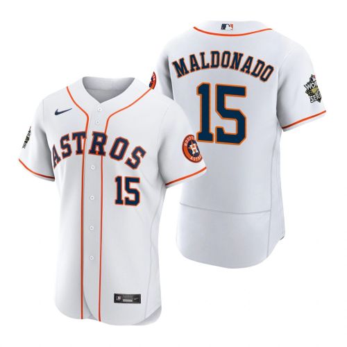 Houston Astros Martin Maldonado 15 White 2022-23 World Series Jersey