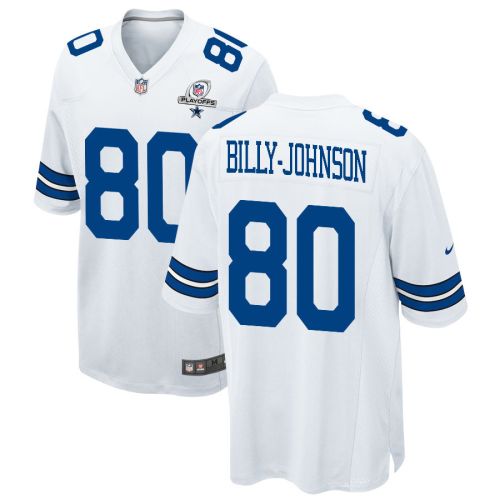 Tyron Billy-Johnson 80 Dallas Cowboys 2023 Playoffs Patch Game Men Jersey - White