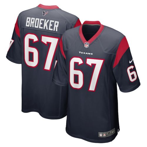 Nick Broeker 67 Houston Texans Men's Team Game Jersey - Navy