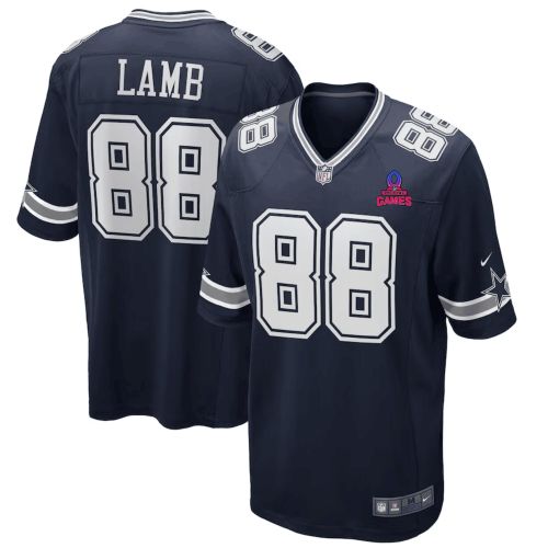 CeeDee Lamb 88 Dallas Cowboys 2024 Pro Bowl Patch Game Men Jersey - Navy