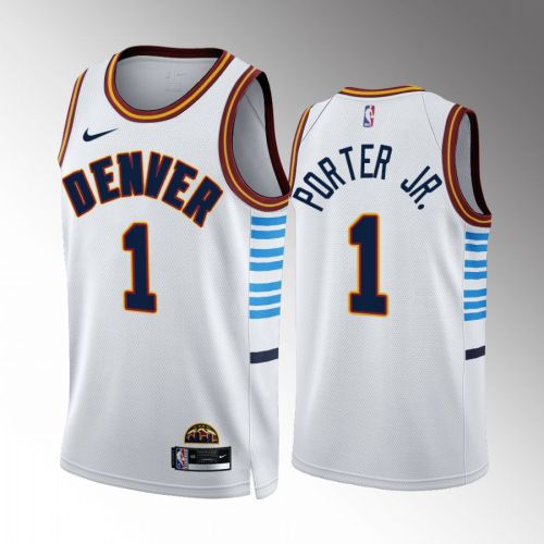 Michael Porter Jr. 1 2022-23 Denver Nuggets White City Edition Jersey Swingman