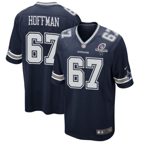 Brock Hoffman 67 Dallas Cowboys 2023 Playoffs Patch Game Men Jersey - Navy