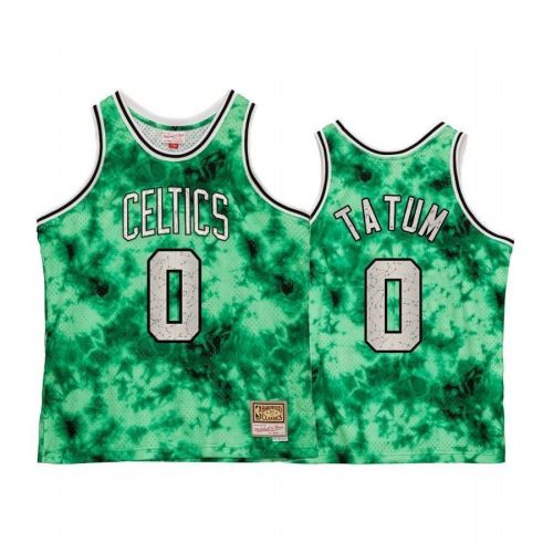 Men's Boston Celtics Jayson Tatum Galaxy Constellation Jersey Green Vintage