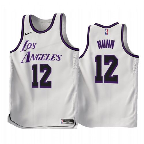 2022-23 Los Angeles Lakers Kendrick Nunn 12 White City Edition Jersey - Men Jersey