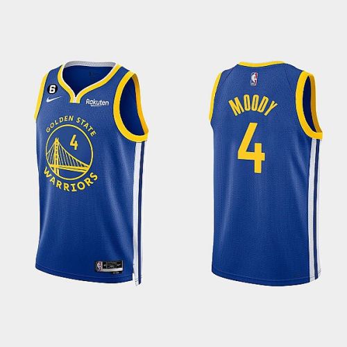 Golden State Warriors 4 Moses Moody 2022-23 Icon Edition Royal Men Jersey