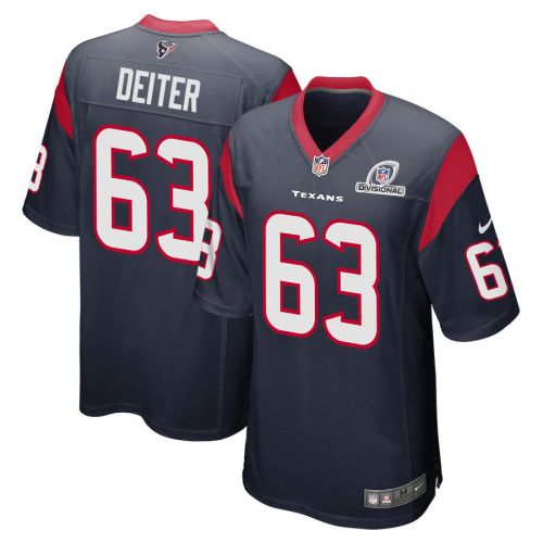 Michael Deiter 63 Houston Texans 2024 Divisional Patch Game Men Jersey - Navy