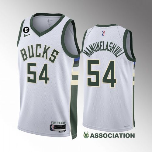 Milwaukee Bucks Sandro Mamukelashvili 54 White Association Edition Jersey 2022-23 Swingman