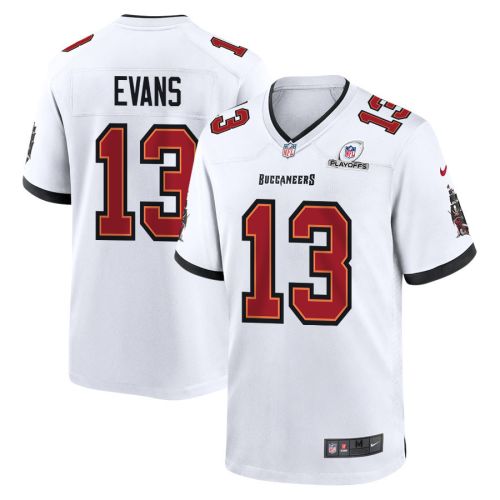 Mike Evans 13 Tampa Bay Buccaneers 2023 Playoffs Patch Game Men Jersey - White