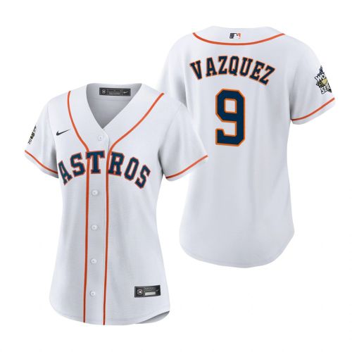 Women's Houston Astros Christian Vazquez 9 White 2022-23 World Series Jersey