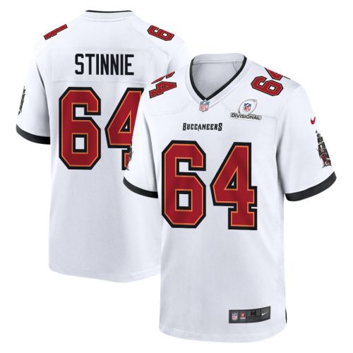 Aaron Stinnie 64 Tampa Bay Buccaneers 2024 Divisional Patch Game Men Jersey - White