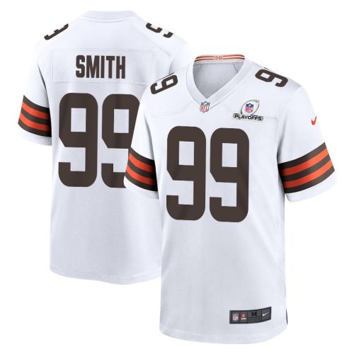 Za'Darius Smith 99 Cleveland Browns 2023 Playoffs Patch Game Men Jersey - White