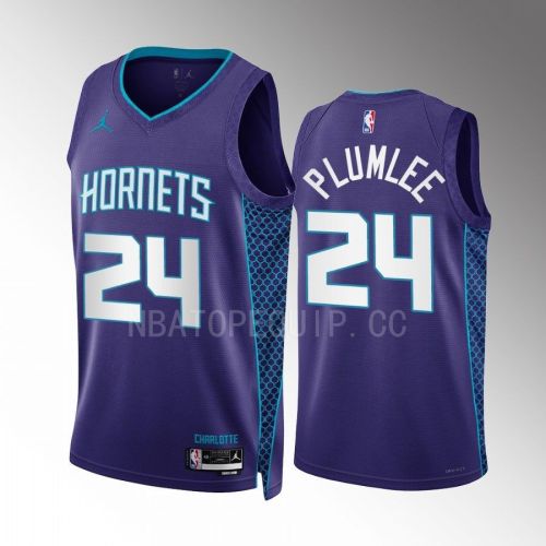 Mason Plumlee 24 2022-23 Charlotte Hornets Purple Statement Edition Men Jersey Swingman