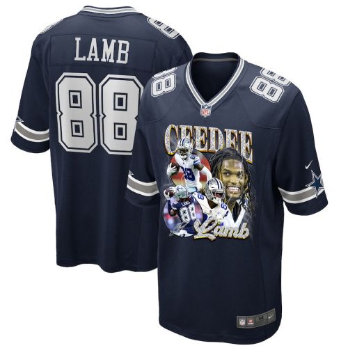 CeeDee Lamb 88 Dallas Cowboys Cee Works Hard Home Game Men Jersey - Navy