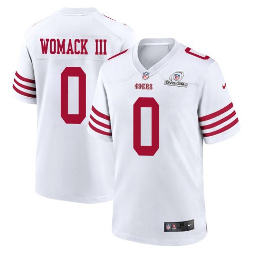 Samuel Womack III 0 San Francisco 49ers 2024 Divisional Patch Game Men Jersey - White