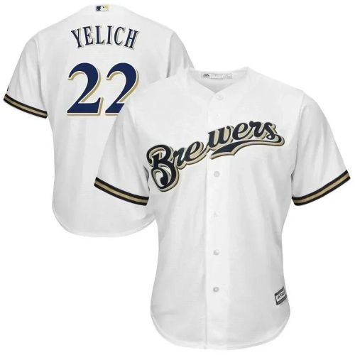 Christian Yelich Milwaukee Brewers Official Cool Base Player Jersey - White