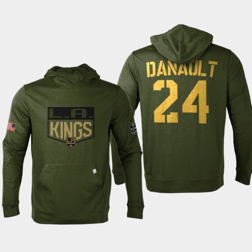 Los Angeles Kings 24 Phillip Danault 2022 Salute to Service Olive Pullover Hoodie