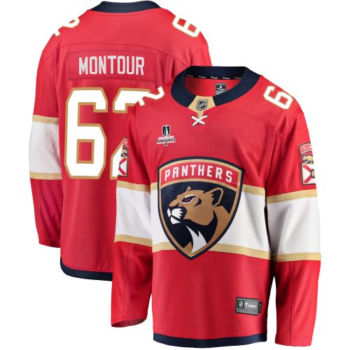 Florida Panthers Brandon Montour 62 Home 2023 Stanley Cup Playoffs Breakaway Men Jersey - Red