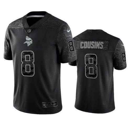 Kirk Cousins 8 Minnesota Vikings Black Reflective Limited Jersey - Men