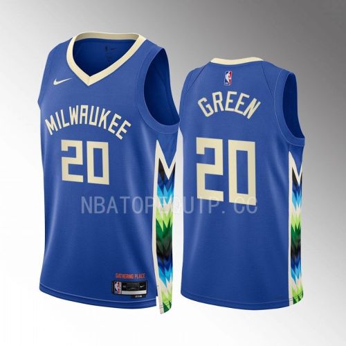 A.C. Green 20 2022-23 Milwaukee Bucks Blue City Edition Jersey Swingman