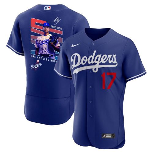 Shohei Ohtani 17 Los Angeles Dodgers Signed MVP 2023 Alternate ELITE Jersey - Men Royal Jersey