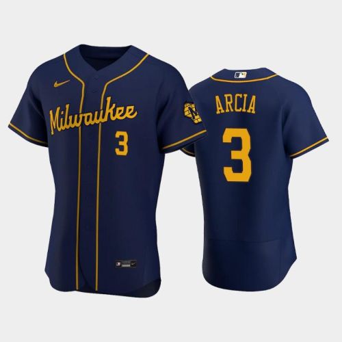 Milwaukee Brewers 3 Orlando Arcia Alternate Team Navy Jersey Jersey