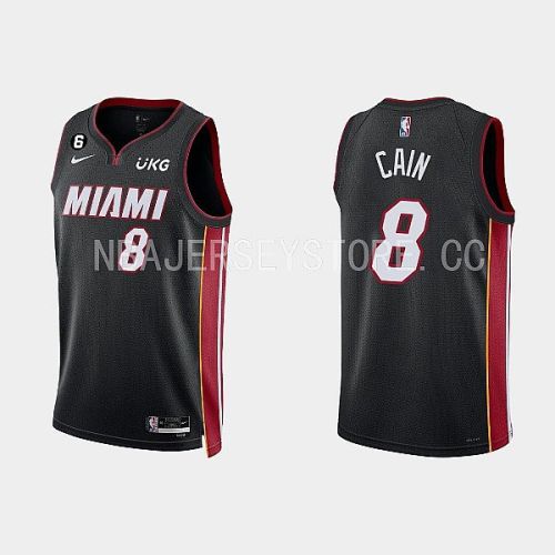 Miami Heat 8 Jamal Cain 2022-23 Icon Edition Black Men Jersey