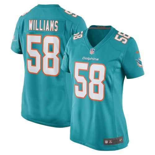 Connor Williams 58 Miami Dolphins Women Game Jersey - Aqua