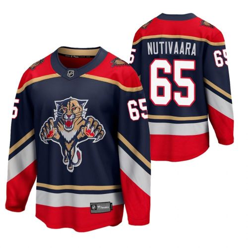 Florida Panthers 65 Markus Nutivaara 2023 Reverse Retro Blue Special Edition Jersey Jersey