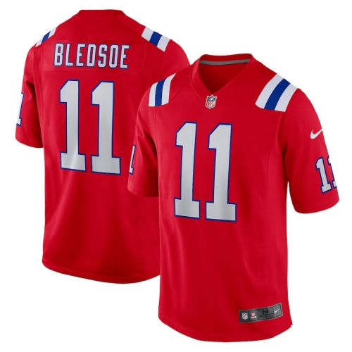 Drew Bledsoe 11 New England Patriots Men Retired Alternate Game Jersey - Red