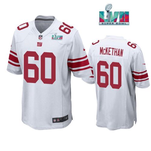 Marcus Mckethan 60New York Giants Super Bowl LVII Super Bowl LVII White Men Game Jersey