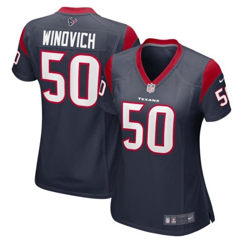 Chase Winovich 50 Houston Texans Women Team Color Jersey - Navy