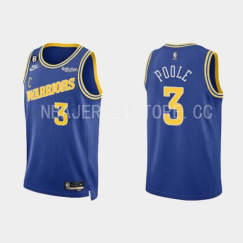 Golden State Warriors 3 Jordan Poole 2022-23 Classic Edition Royal Men Jersey