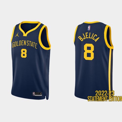 Golden State Warriors 8 Nemanja Bjelica 2022-23 Statement Edition Navy Men Jersey