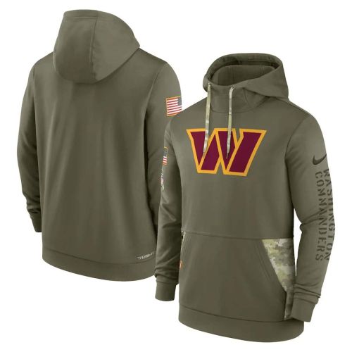 Washington Commanders 2022 Salute to Service Therma Performance Pullover Men Hoodie - Olive