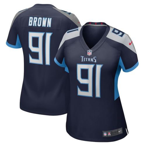 Shakel Brown 91 Tennessee Titans Women Game Jersey - Navy