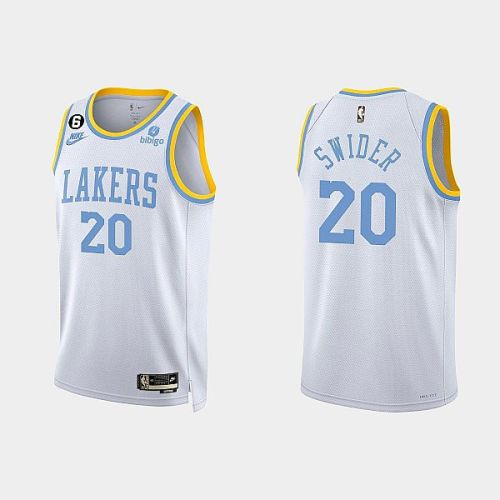 Los Angeles Lakers Cole Swider 20 2022-23 Classic Edition White Men Jersey